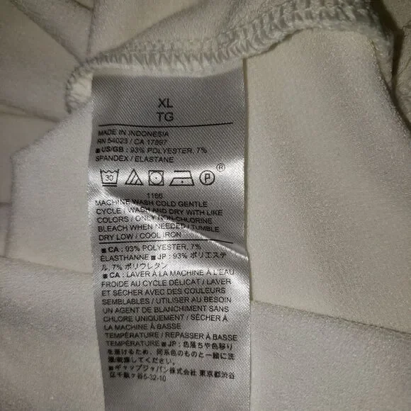 Banana Republic Long Sleeve Square Neck Dressy Ivory White Blouse Size XL NEW - Picture 7 of 9